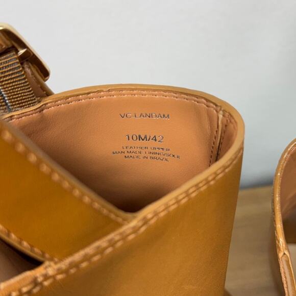 New Vince Camuto Landam Slingback Sandal in Brown Leather Women's Size 10 - Picture 9 of 10